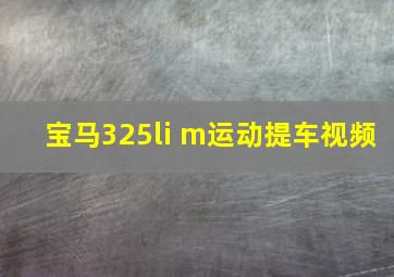 宝马325li m运动提车视频